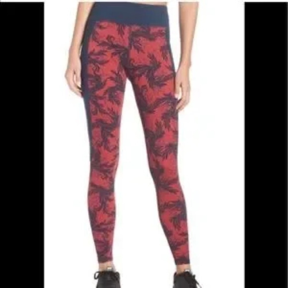 Sweaty Betty Leggings Zero Gravity Run Aubergine Pub Life Print Size XS